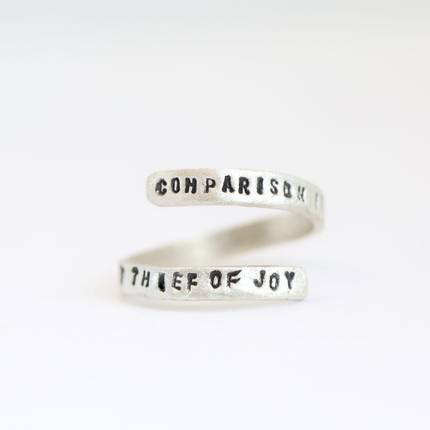 "Comparison is the Thief of Joy" -Theodore Roosevelt Quote Wrap Ring