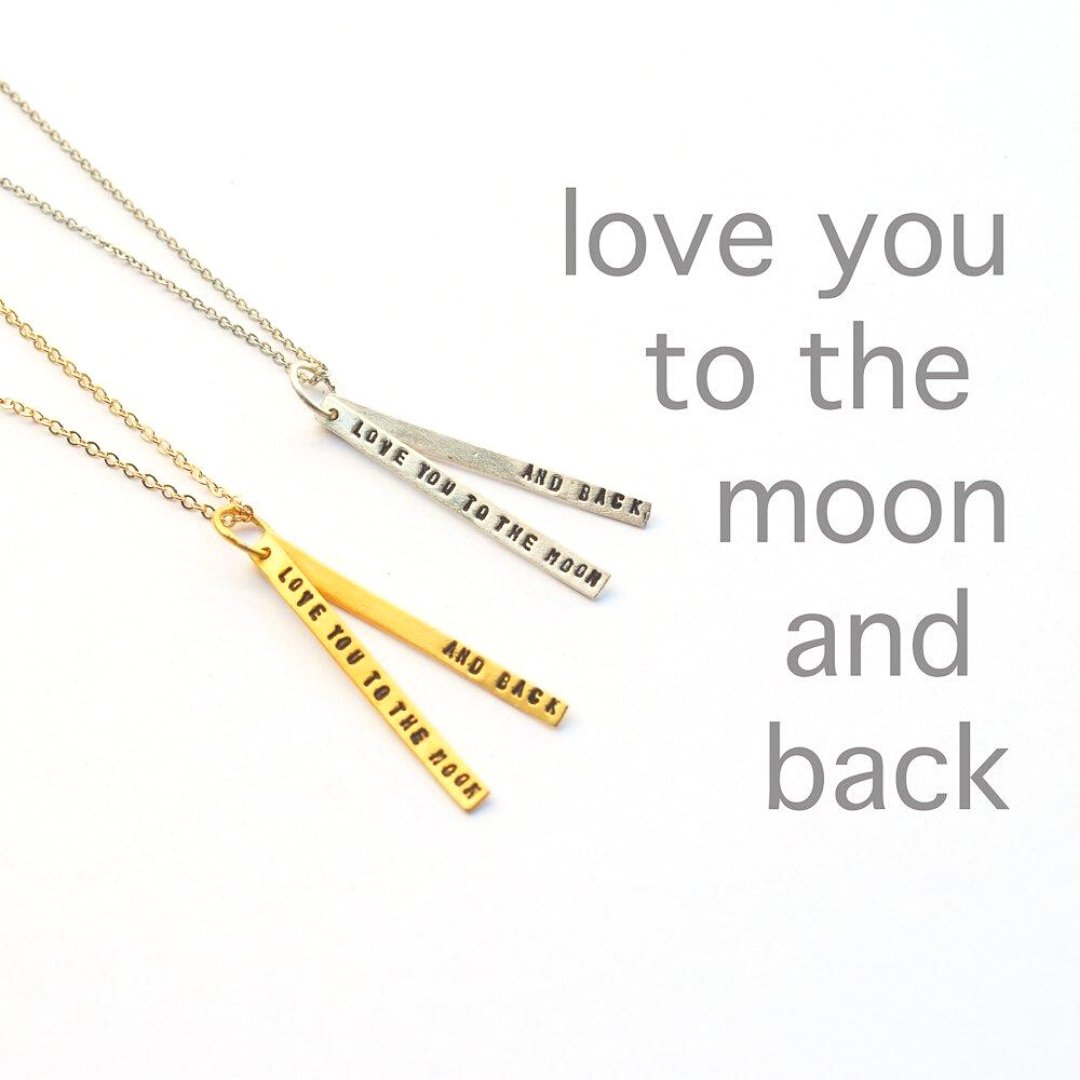 "Love You to the Moon and Back" quote necklace