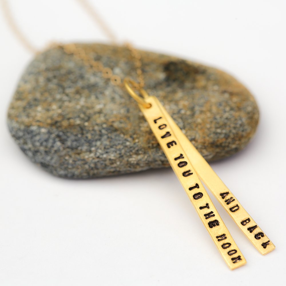 "Love You to the Moon and Back" quote necklace