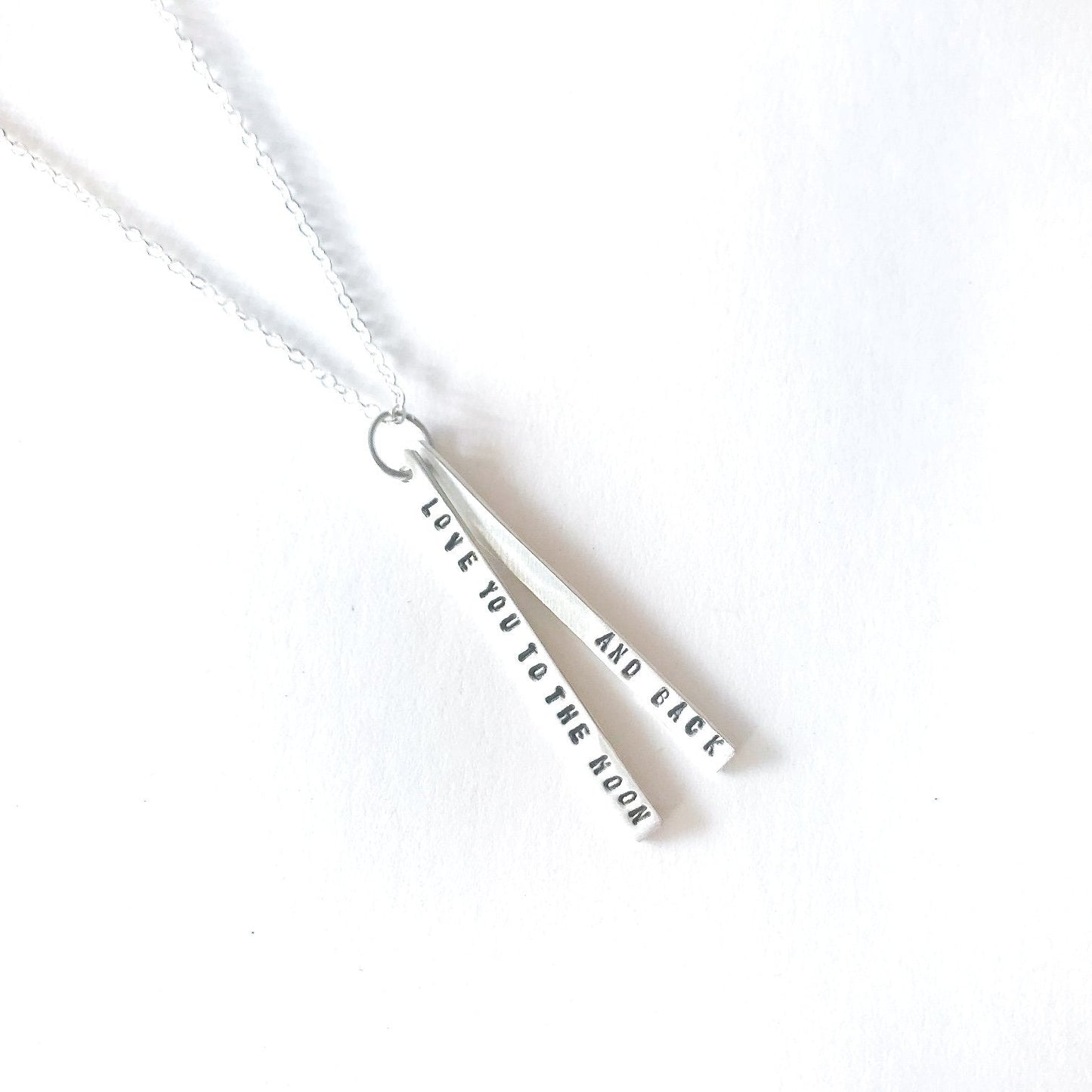 "Love You to the Moon and Back" quote necklace