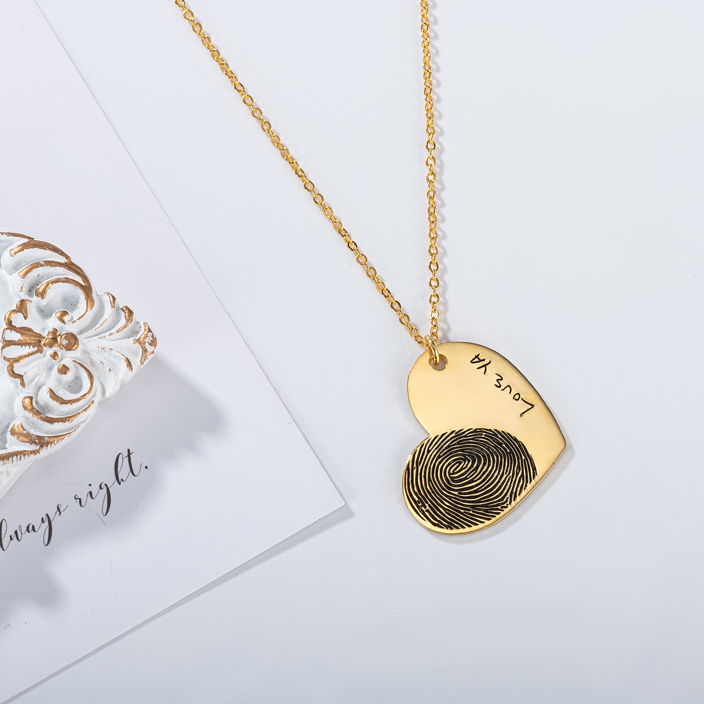 Simple Engraved Heart Necklace
