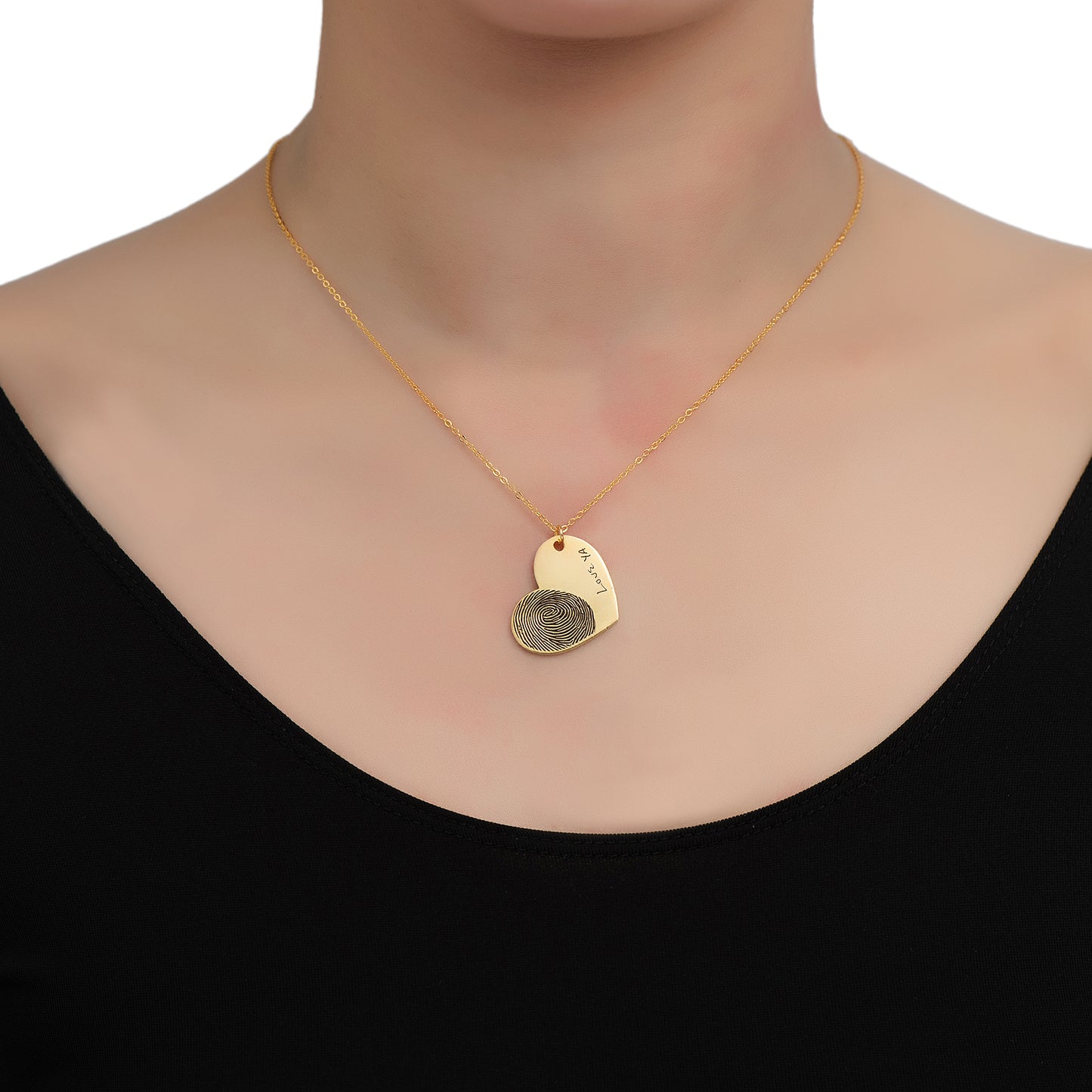 Simple Engraved Heart Necklace