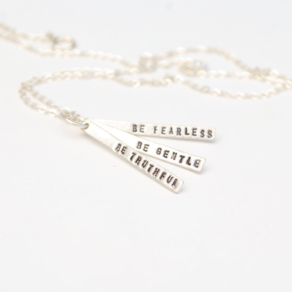 "Be Truthful, Be Gentle, Be Fearless" -Gandhi Quote Necklace